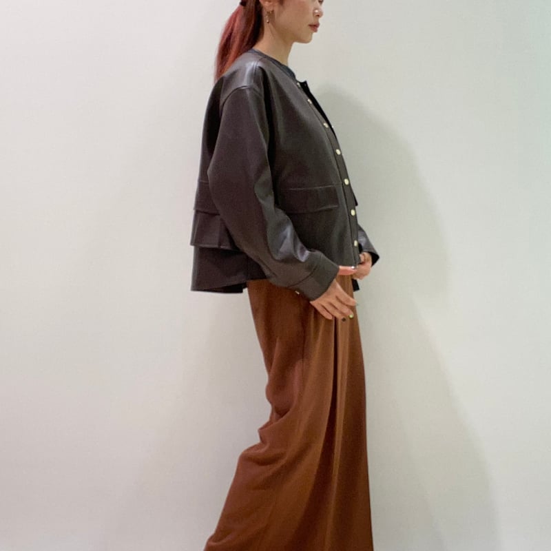 バックフリルフェイクレザージャケット | jade by stage's STORE
