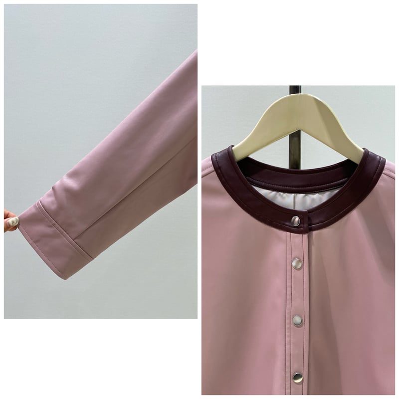 バックフリルフェイクレザージャケット | jade by stage's STORE