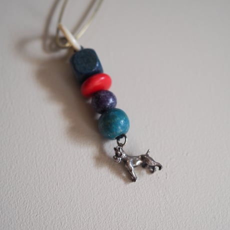 Silver charm key holder：Boxer dog