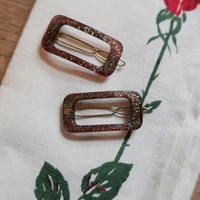 Square glitter barrette