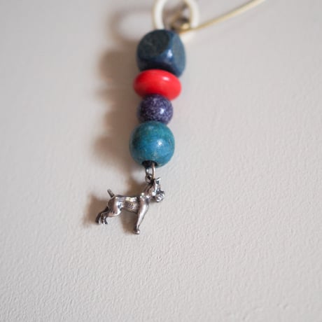 Silver charm key holder：Boxer dog