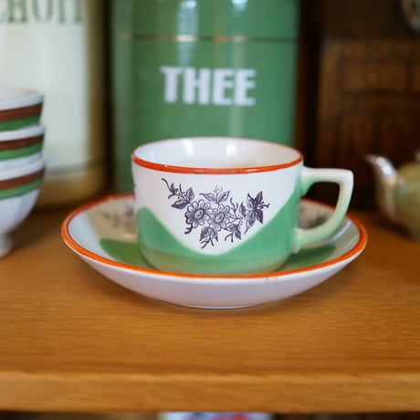 Floral cup and saucer