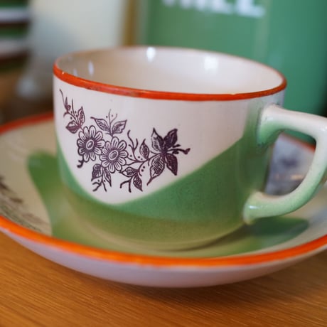 Floral cup and saucer