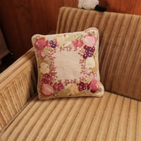 Fruits pattern embroidery cushion