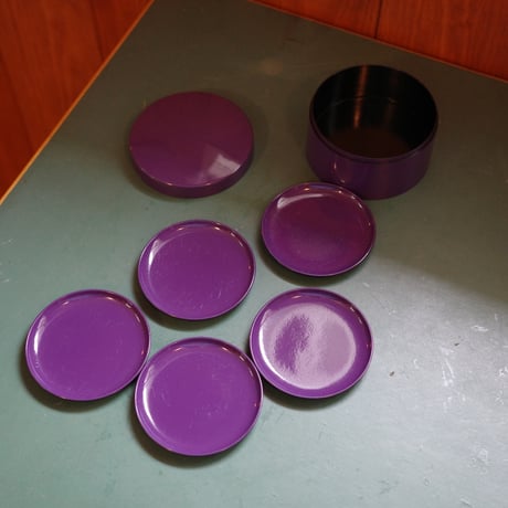 Purple coaster set