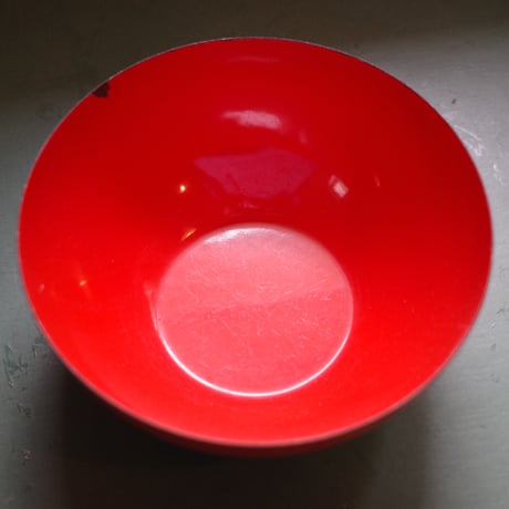 Red enamel bowl