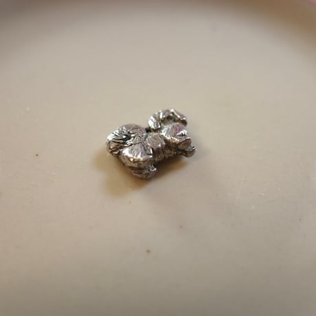 Silver Pekingese charm