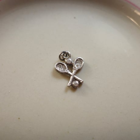 Silver tennis charm