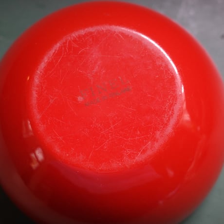 Red enamel bowl