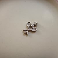 Silver tennis charm
