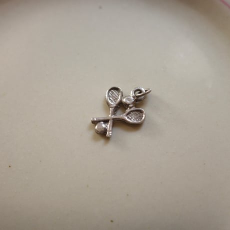 Silver tennis charm