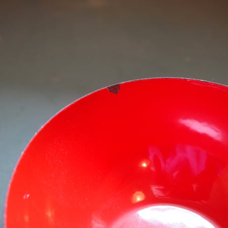 Red enamel bowl