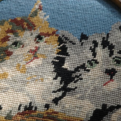 Two cats embroidery frame