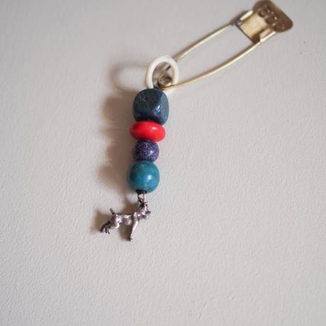 Silver charm key holder：Boxer dog
