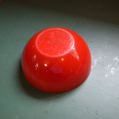 Red enamel bowl