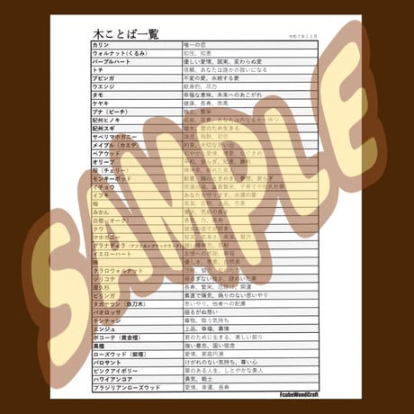 木ことばのリスト（PDFファイル）