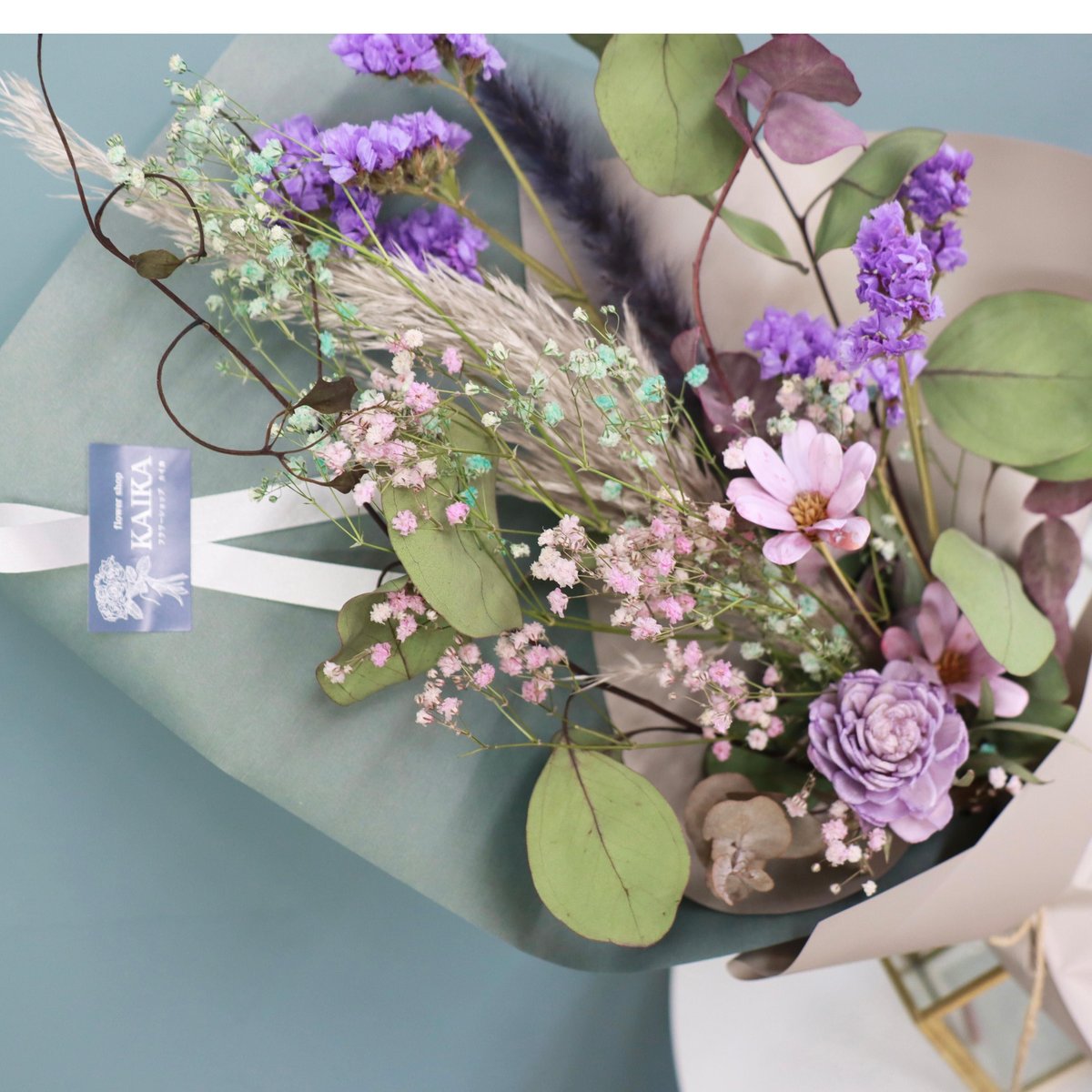 オーダーメイドドライフラワーブーケ パープル ホワイト fit=scale-down,w=1200