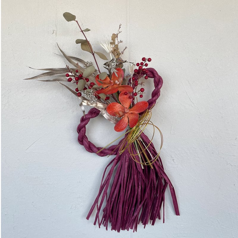 ドライフラワー 壁掛けアレンジメントしめ縄 ドライフラワー壁掛けアレンジ】 | ドライフラワー NEWCONNECT