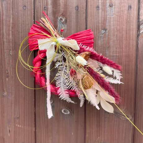 【魔女の棲む森 ～深紅結び～】ドライフラワー しめ飾り しめ縄飾り お正月飾り しめ縄飾り | STORES