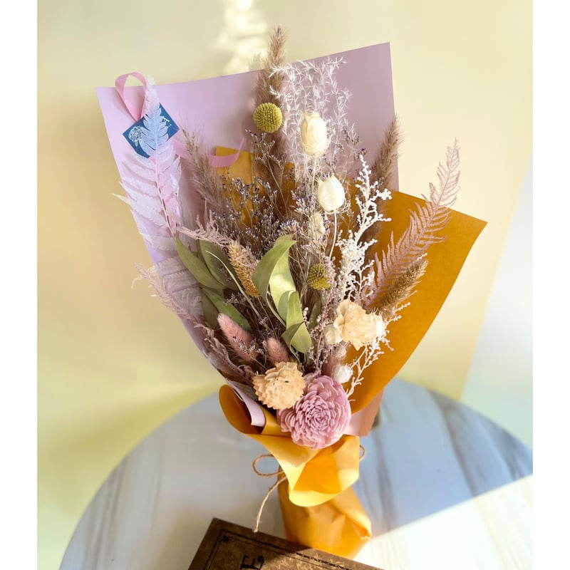 ドライフラワー花束 M】イエロー オレンジ系 | flowershop KAIKA