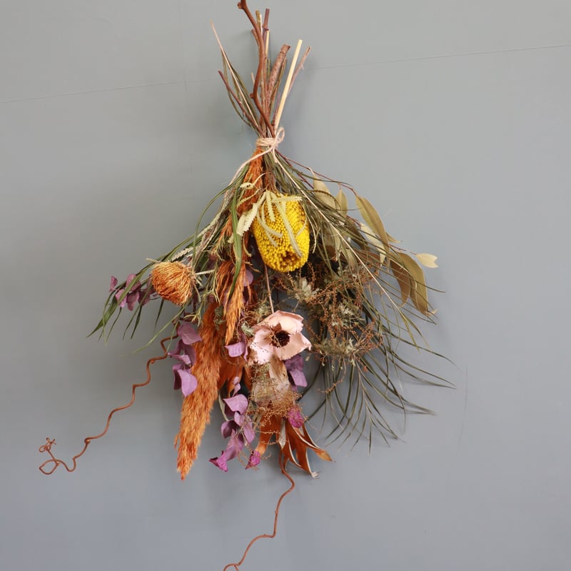 ドライフラワー花束 L】イエローオレンジ系 | flowershop KAIKA