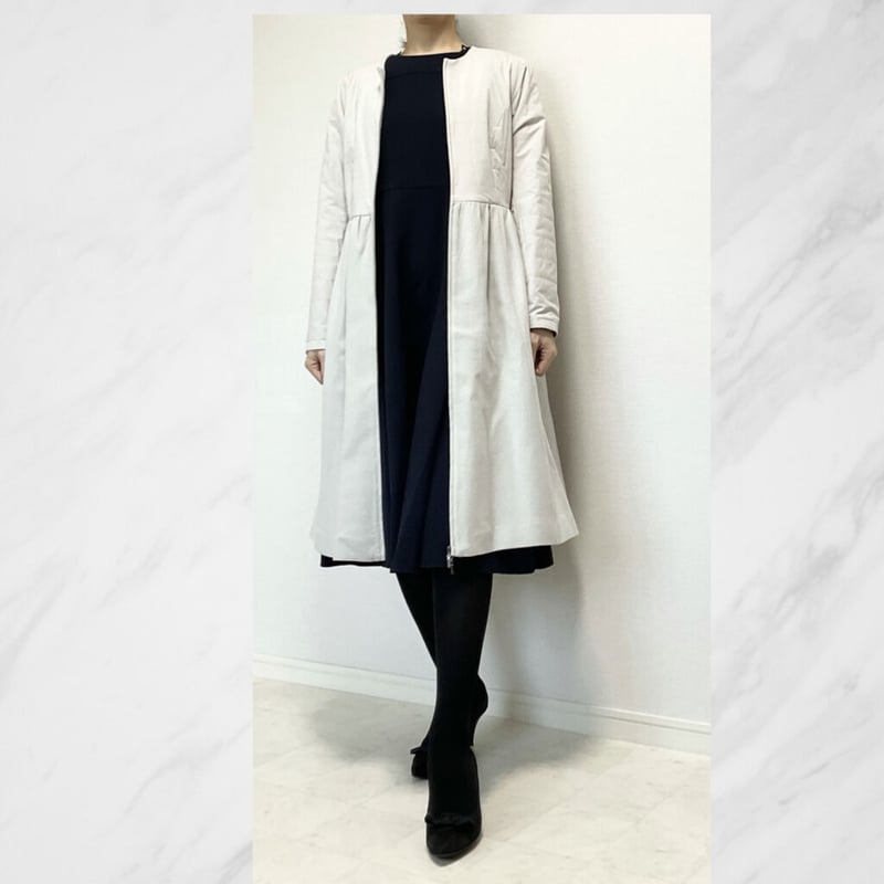 上下素材切替薄手中綿コート＞PontNeuf ポンヌフ-Coton Ruban 