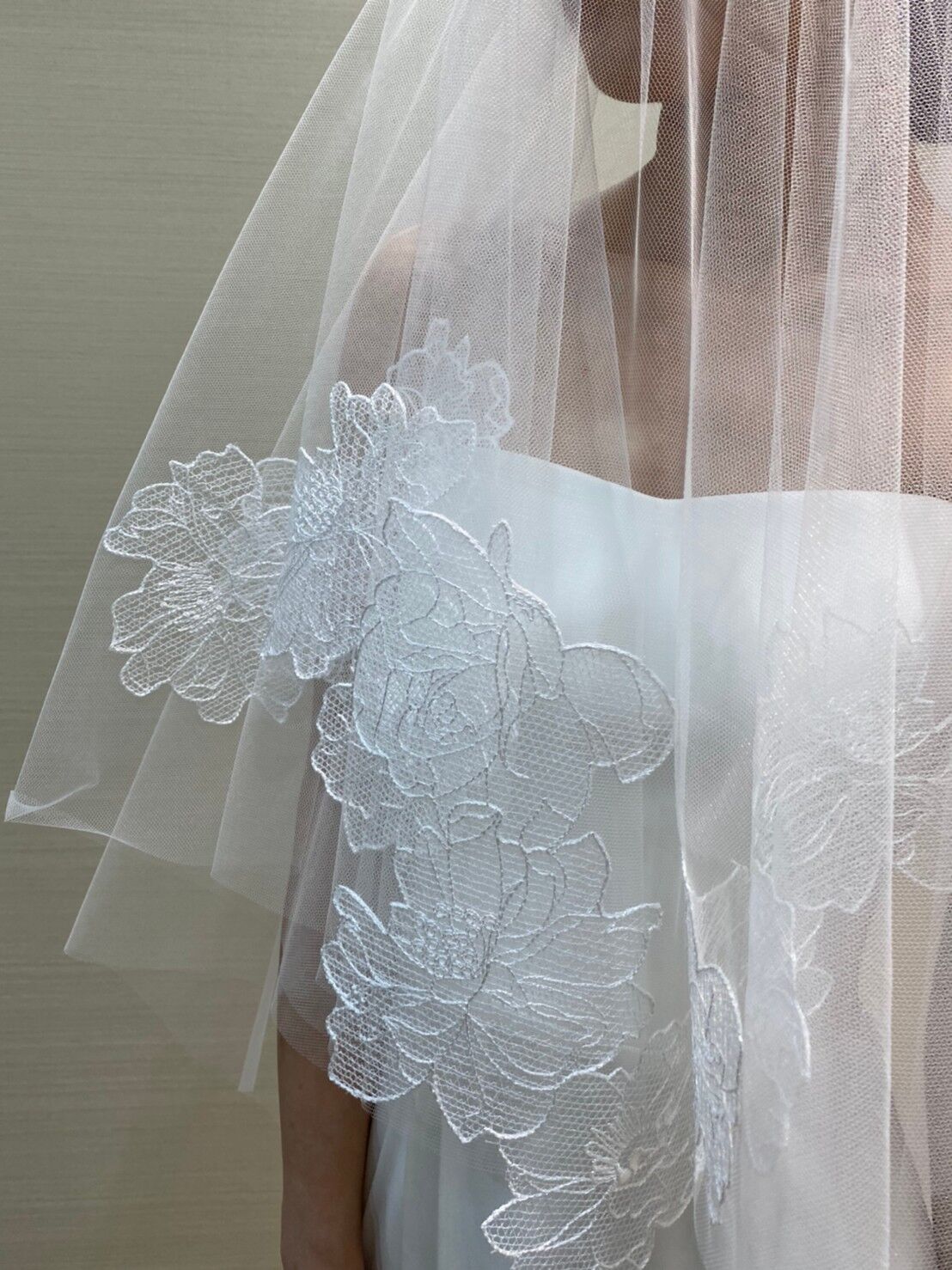 タカミブライダル ロングベール レース OW-Lラッセルレース CV-287