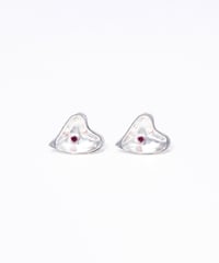 Stone heart pierce/ redpink_F050-1