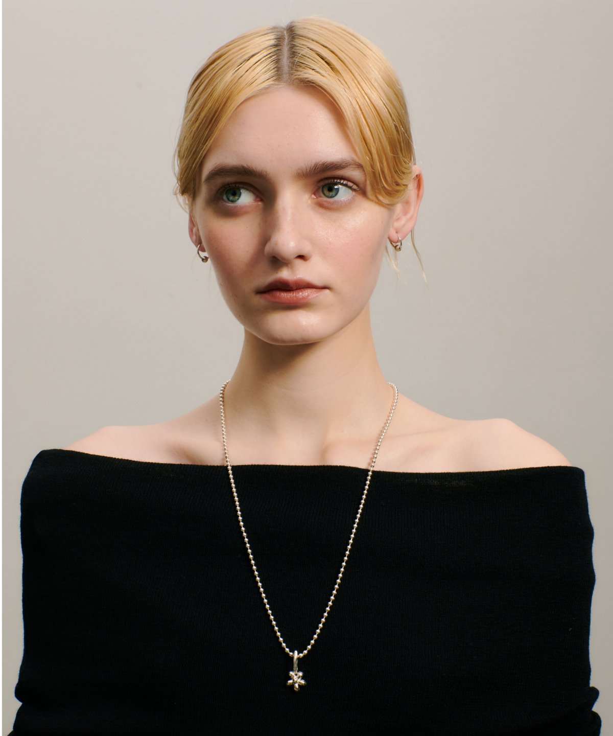 Necklace_flower charm_65_F019 | MAISON D'PULSE Necklace_flower charm_65_F019 | MAISON D'PULSE