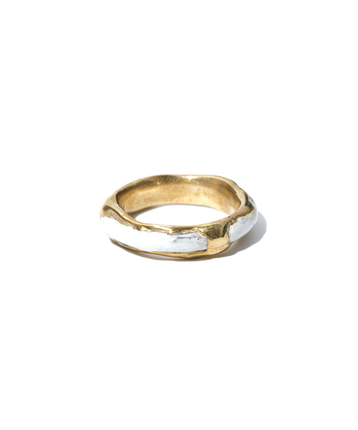 Moon ring_brass_whitegray_R001-2 | MAISON D'PULSE