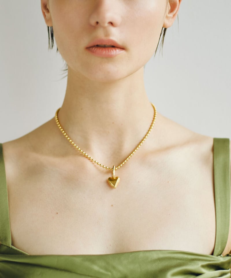 メゾンドパルス Heart charm ハートチャーム ネックレス GOLD MAISON DPULSE//メゾンドパルス】 K24Gハートネックレス