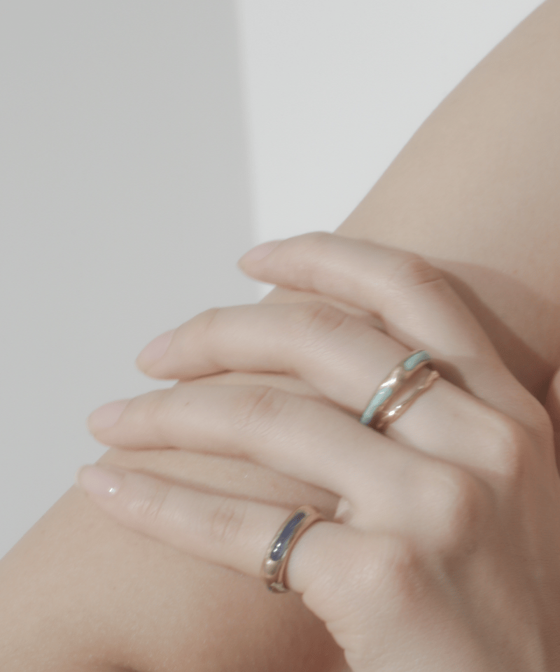 Moon ring_brass_whitegray_R001-2 | MAISON D