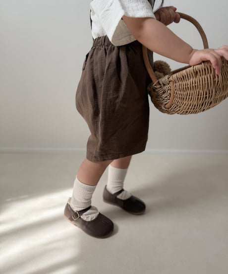 【即納】 linen suspender pants