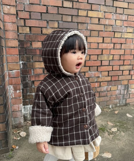 【即納】 check tumble hood