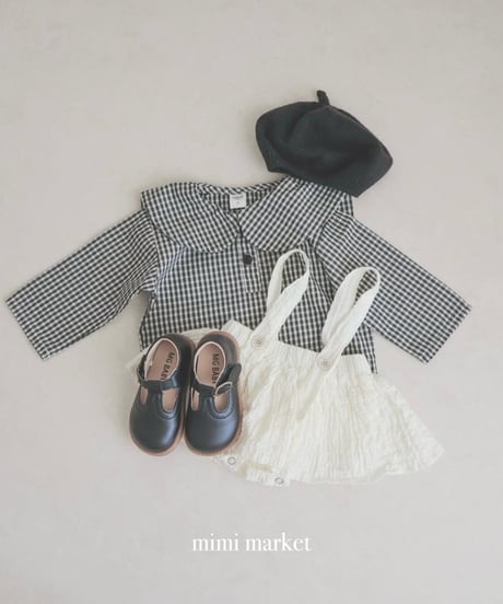 【即納】check sailor blouse