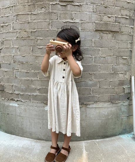【即納】wrincle linen onepiece
