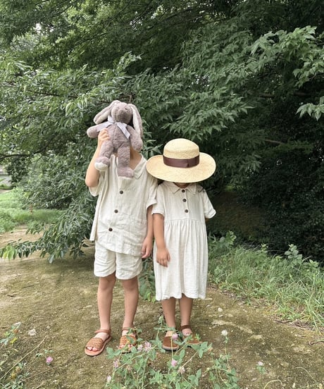 【即納】wrincle linen onepiece