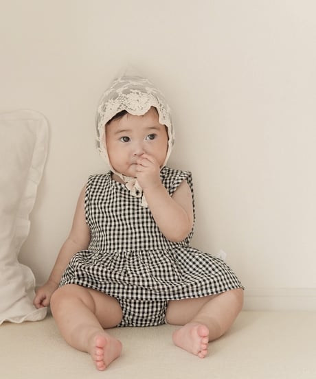 【即納】  bebe gingham check set up