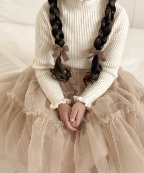 再入荷【即納】tulle skirt / beige