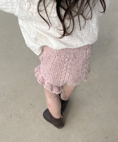 再入荷 【即納】 knit frilled hem bloomer ( ivory / pink )