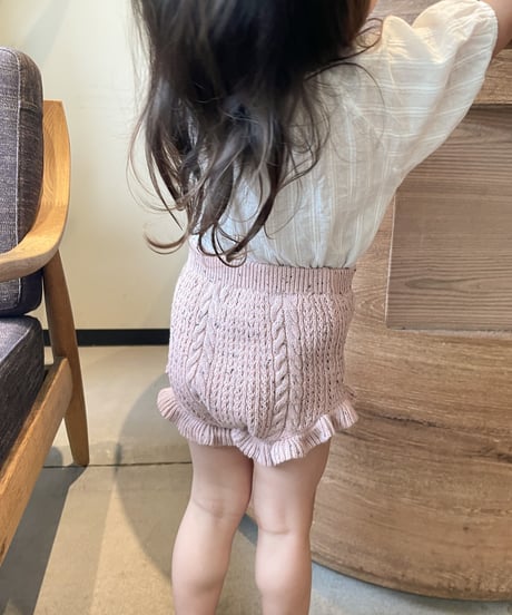 再入荷 【即納】 knit frilled hem bloomer ( ivory / pink )