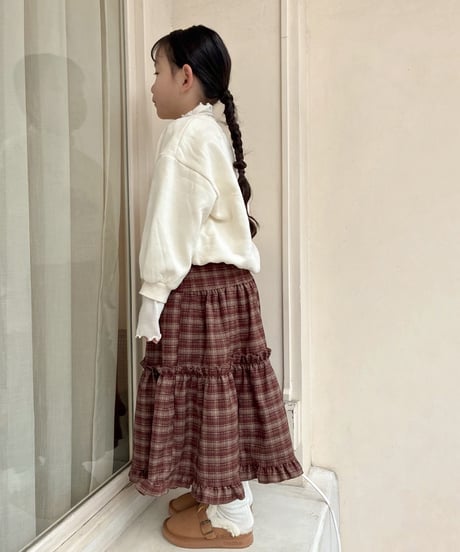 【即納】 check tiered skirt