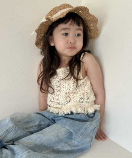 再入荷【即納】crochet fringe vest