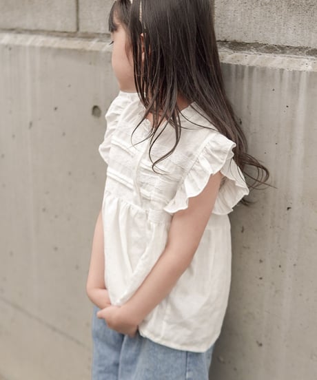 【即納】 lace pintuck blouse