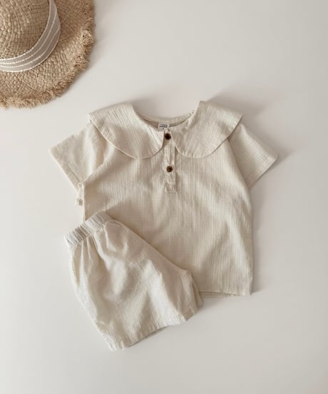 【即納】 linen sailor blouse