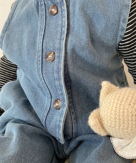 【 即納】denim jump suit