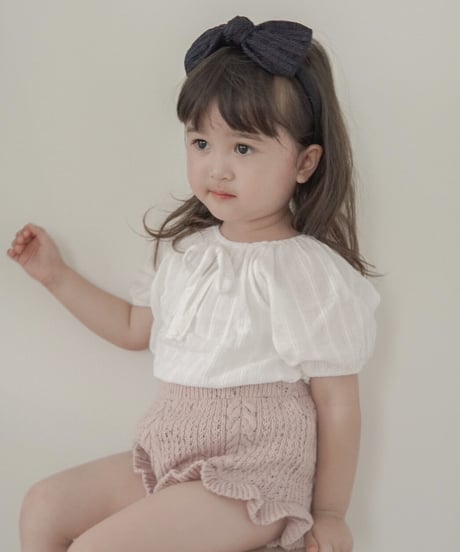 再入荷 【即納】 knit frilled hem bloomer ( ivory / pink )