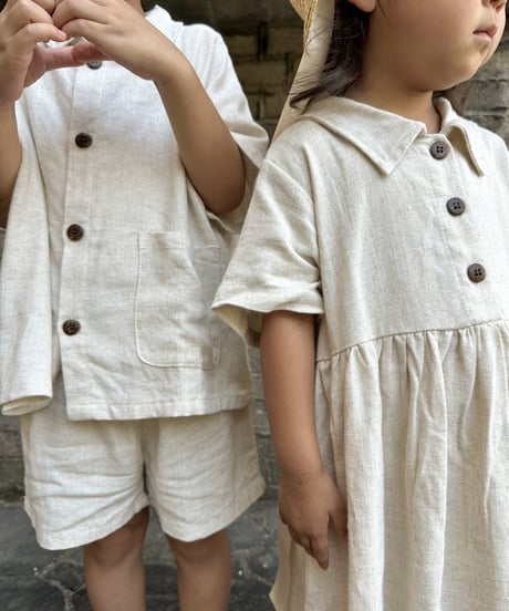 【即納】wrincle linen onepiece