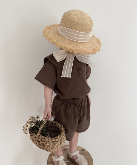 【即納】 linen sailor blouse