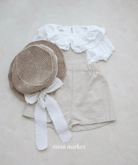 【即納】 linen suspender pants